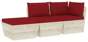 Favi Set mobilier grădină din paleți cu perne, 3 piese, lemn molid Ofertă