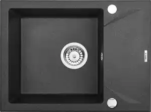 Favi Chiuveta bucatarie compozit cu picurator antracit metalic 59 cm Deante Evora 590x440 mm, Antracit metalic Ofertă