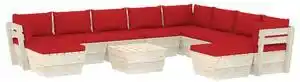 Favi Set mobilier grădină din paleți cu perne, 11 piese, lemn molid Ofertă