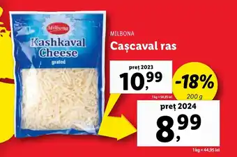 Lidl MILBONA Cascaval ras Ofertă