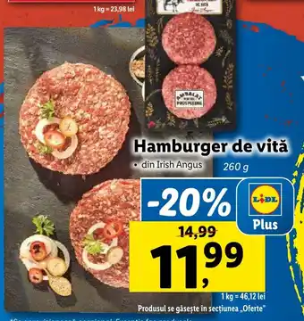 Lidl Hamburger de vită Ofertă