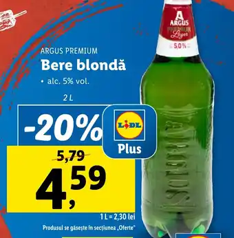 Lidl ARGUS PREMIUM Bere blondǎ 2L Ofertă