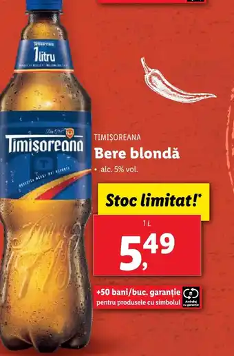 Lidl TIMIŞOREANA Bere blondǎ 1L Ofertă