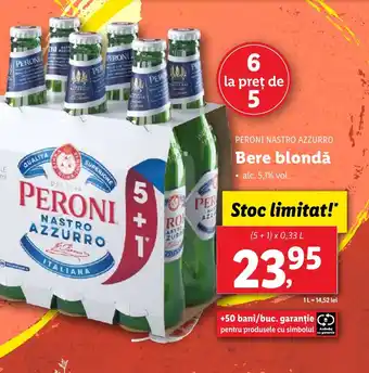 Lidl PERONI NASTRO AZZURRO Bere blondǎ Ofertă