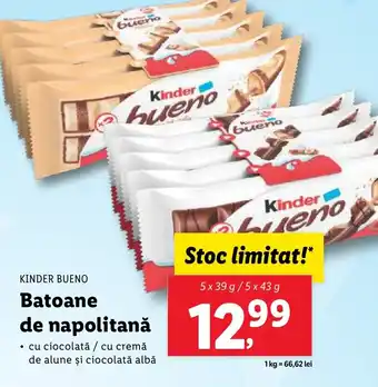 Lidl KINDER BUENO Batoane de napolitană Ofertă