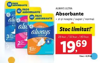 Lidl ALWAYS ULTRA Absorbante Ofertă