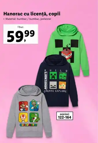Lidl Hanorac cu licenţă, copii Ofertă