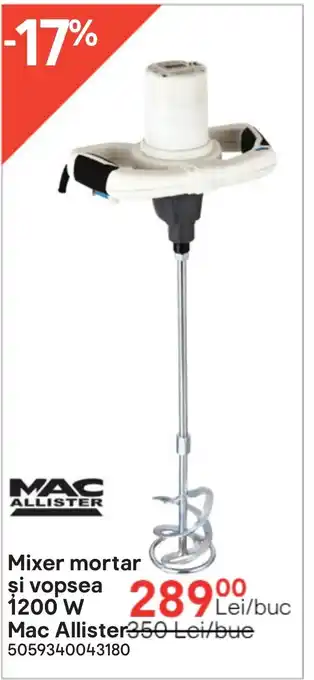 Mixer mortar si vopsea 1200 W Mac Allister