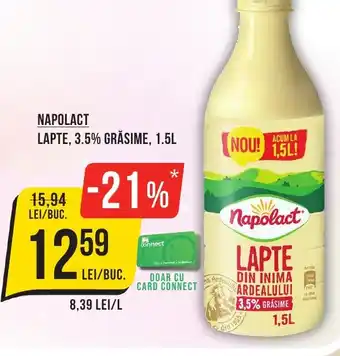 Mega Image NAPOLACT LAPTE, 3.5% GRĂSIME, 1.5L Ofertă