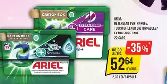 Mega Image ARIEL DETERGENT PENTRU RUFE, TOUCH OF LENOR UNSTOPPABLES/ EXTRA FIBRE CARE, 22 CAPS Ofertă