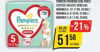 Mega Image PAMPERS PREMIUM CARE PANTS SCUTECE CHILOTEL BEBELUȘI Ofertă