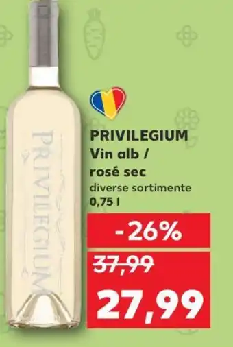 Kaufland PRIVILEGIUM Vin alb / rosé sec 0.75L Ofertă