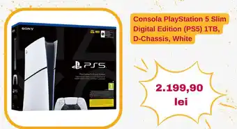 Consola PlayStation 5 Slim Digital Edition (PS5) 1TB, D-Chassis, White