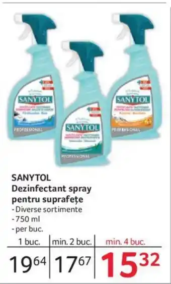 Selgros SANYTOL Dezinfectant spray pentru suprafețe Ofertă