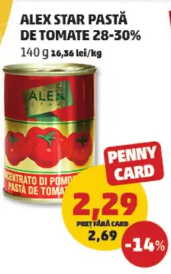 Penny ALEX STAR PASTĂ DE TOMATE 28-30% Ofertă