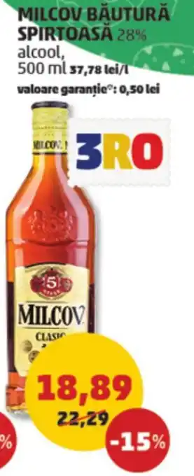 Penny MILCOV BAUTURĂ SPIRTOASĂ 28% 500 ml Ofertă