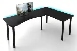 Favi Birou pe colt MOOD L s LED, 200/135x73-76x65, negru, dreapta Ofertă