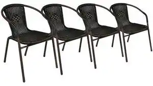 Favi Set de 4 scaune de grădină polyrattan Garth - maro închis Ofertă
