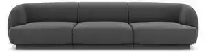 Favi Canapea modulara Miley cu 3 locuri si tapiterie din catifea, gri Ofertă