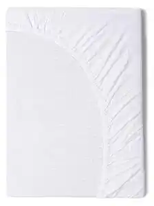 Cearșaf elastic din bumbac pentru copii Good Morning, 70 x 140/150 cm, alb