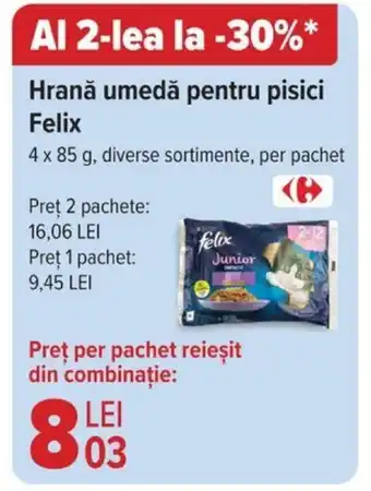 Carrefour Hrană umedă pentru pisici Felix Ofertă