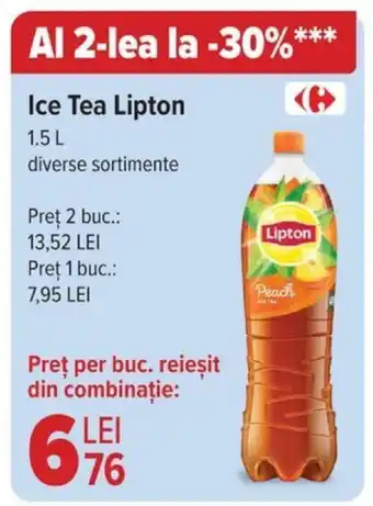 Carrefour Ice Tea Lipton 1.5L Ofertă