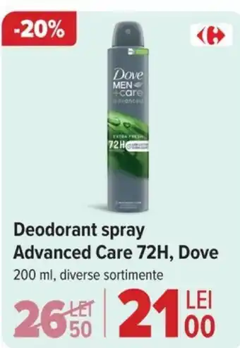 Carrefour Deodorant spray Advanced Care 72H, Dove Ofertă