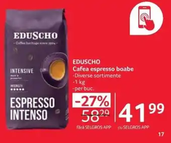 Selgros EDUSCHO Cafea espresso boabe Ofertă