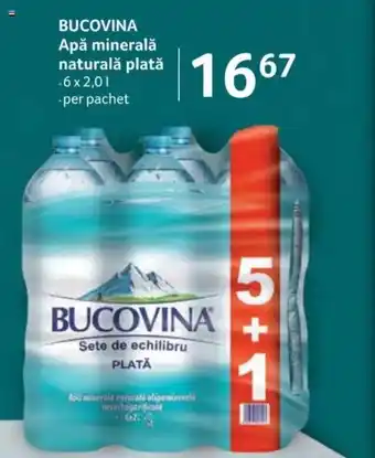 Selgros BUCOVINA Apă minerală naturalǎ plată Ofertă