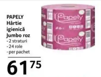 Selgros PAPELY Hârtie igienică Jumbo roz Ofertă