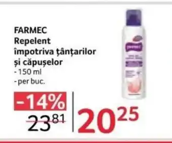 Selgros FARMEC Repelent împotriva țânţarilor şi căpuşelor Ofertă