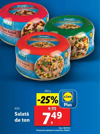 Lidl NIXE Salată de ton Ofertă