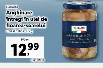 Lidl ITALIAMO Anghinare întregi în ulei de floarea-soarelui Ofertă