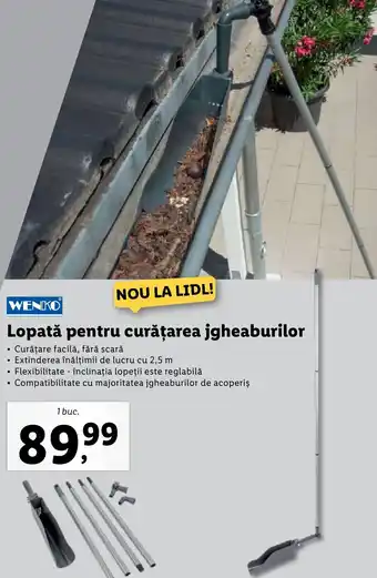Lopată pentru curățarea jgheaburilor
