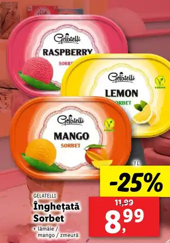 Lidl GELATELLI Îngheţată Sorbet Ofertă