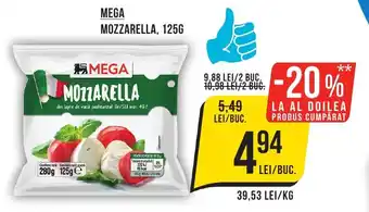 Mega Image MEGA MOZZARELLA, 125G Ofertă