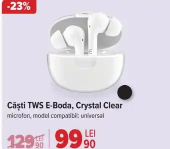 Carrefour Căşti TWS E-Boda, Crystal Clear Ofertă