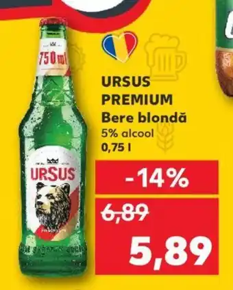 Kaufland URSUS PREMIUM Bere blondă 0.75L Ofertă