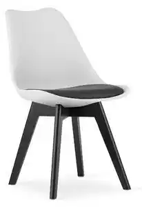 Scaun BALI MARK alb si negru cu picioare negre