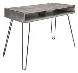 Favi Birou din lemn de mango gri si cadru metalic Scorpion 100 cm Ofertă