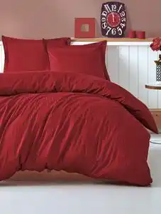 Favi Lenjerie de pat premium satin de lux, Cotton Box, Stripe - Claret Red Ofertă