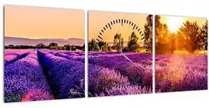 Favi Tablou cu câmp de lavanda (cu ceas) (90x30 cm) Ofertă