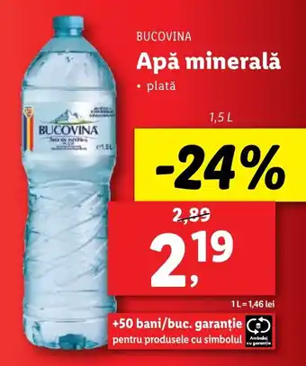 Lidl BUCOVINA Apă minerală 1.5L Ofertă