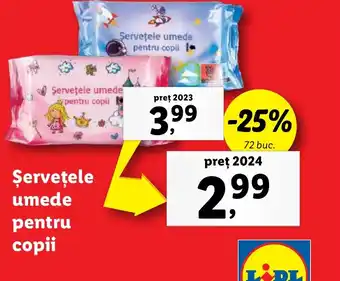 Lidl Şerveţele umede pentru copii Ofertă