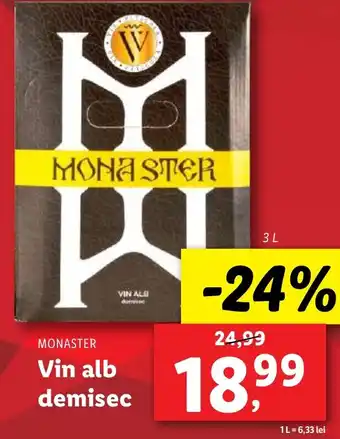 Lidl MONASTER Vin alb demisec Ofertă