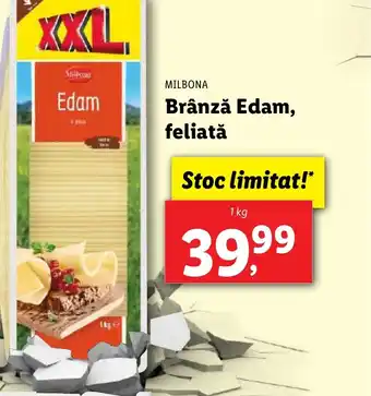 Lidl MILBONA Brânză Edam, feliată Ofertă