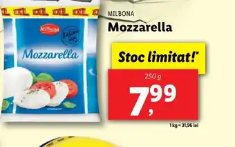 Lidl MILBONA Mozzarella Ofertă