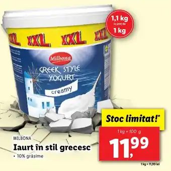 Lidl MILBONA Iaurt în stil grecesc Ofertă