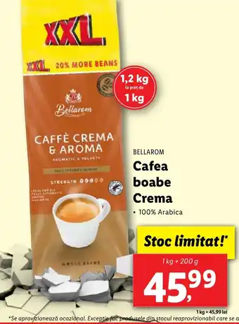 Lidl BELLAROM Cafea boabe Crema Ofertă