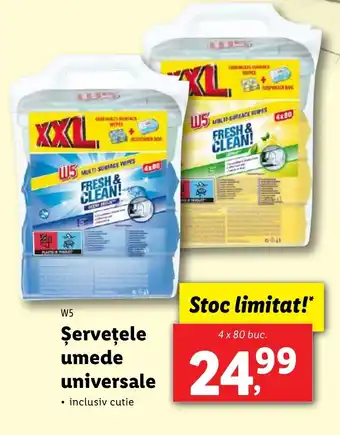 Lidl W5 Şerveţele umede universale Ofertă